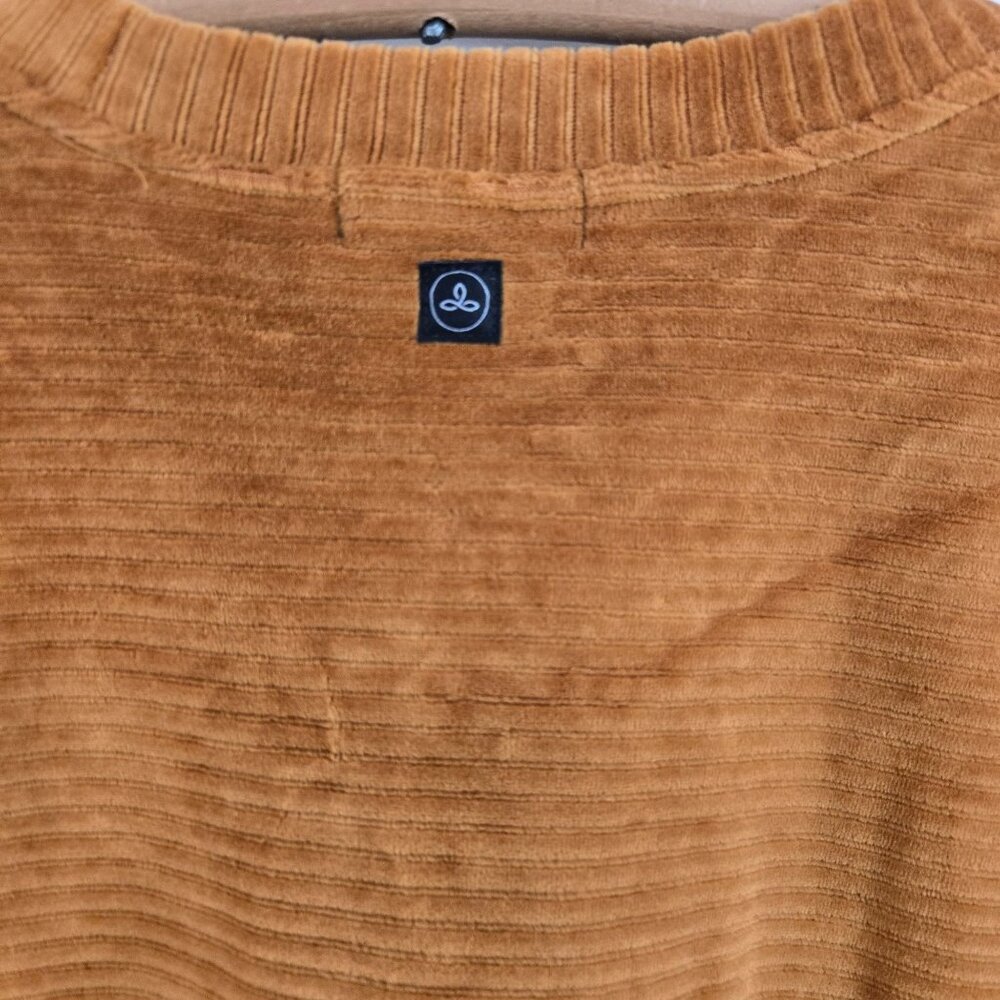 Prana Womens Rust Corduroy Velour Crewneck Pullover Sweatshirt Large - Picture 8 of 11